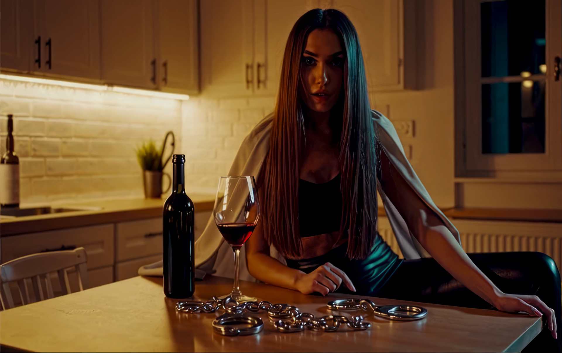 Света в кожаных леггинсах удивилась, когда увидела наручники, цепи и другие приспособления для БДСМ у Наташи